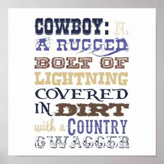 Cowboy Definition Poster Zazzle.ca