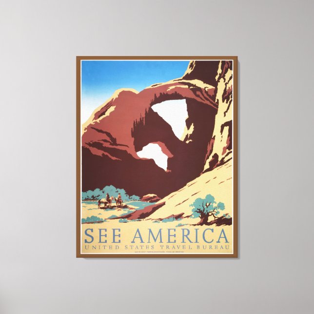 Cowboy Desert Vintage Western Horses  Canvas Print (Front)