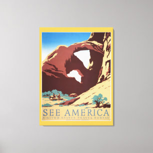 Cowboy Desert Vintage Western Horses Canvas Print