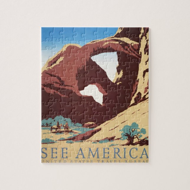 Cowboy Desert Vintage Western Horses  Jigsaw Puzzle (Vertical)