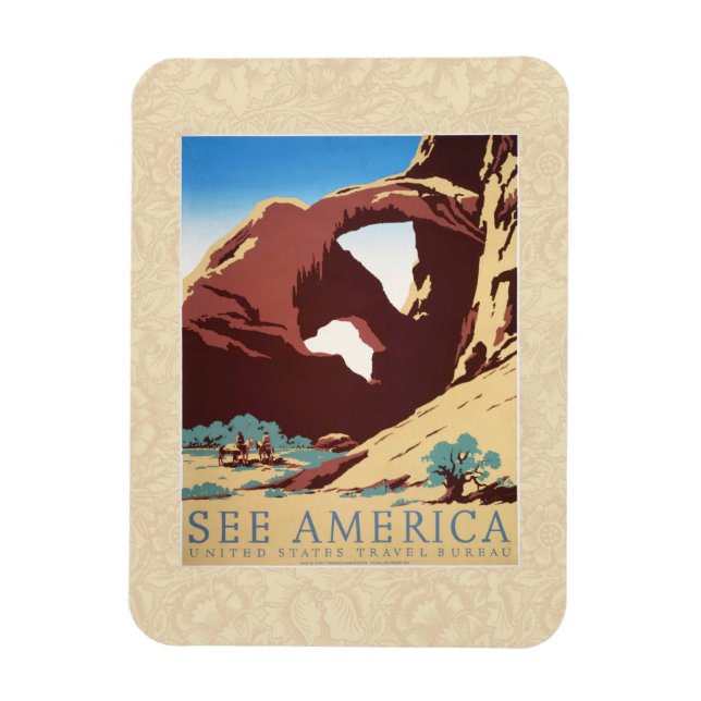 Cowboy Desert Vintage Western Horses  Magnet (Vertical)