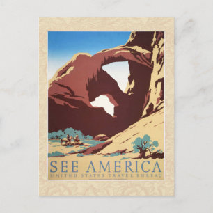 Cowboy Desert Vintage Western Horses  Postcard