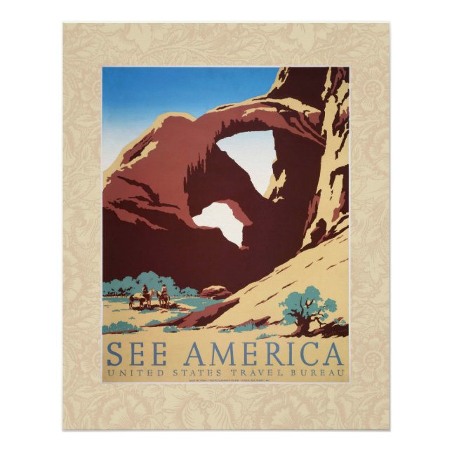 Cowboy Desert Vintage Western Horses  Poster (Front)