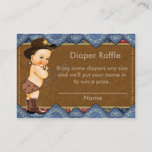 Cowboy Diaper Raffle Insert