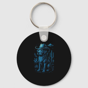Cowboy Dog Labrador Retriever Alien Western Desert Keychain