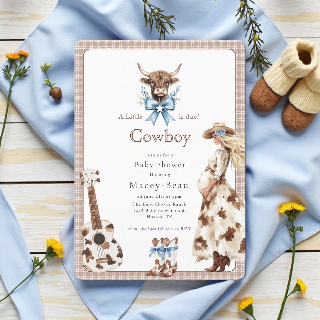 Cowboy doit Baby shower Qr code invitation (Créateur téléchargé)