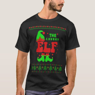 Cowboy Elf Family Matching Ugly Sweater Christmas