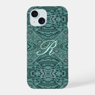 Cowboy fashion Western Country Teal Leather iPhone 15 Case