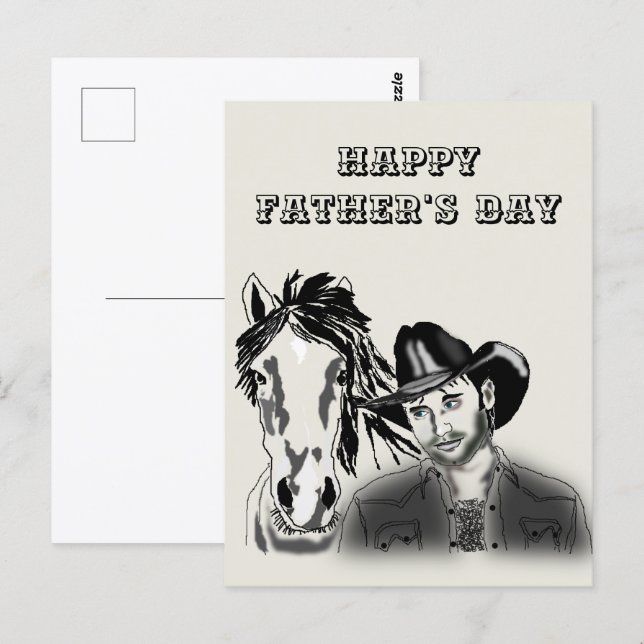 Cowboy Father's Day Postcard (Front/Back)