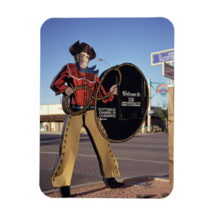 Cowboy figure sign welcoming tourists to Scottsdal Magnet