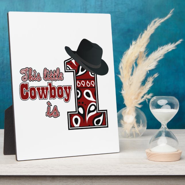 Cowboy First Birthday Plaque (Side)