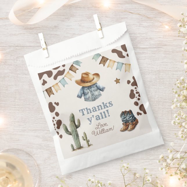 Cowboy First  Rodeo birthday Wild West Thank you  Favour Bag (Clipped)