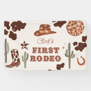 Cowboy First Rodeo Terracotta 1st Birthday party Banner