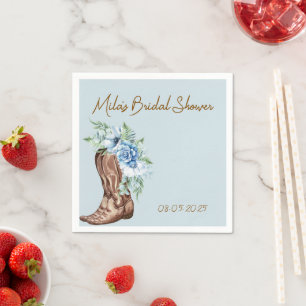 COWBOY FLORAL BRIDAL SHOWER  NAPKIN