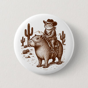 Cowboy Frog 2 Inch Round Button