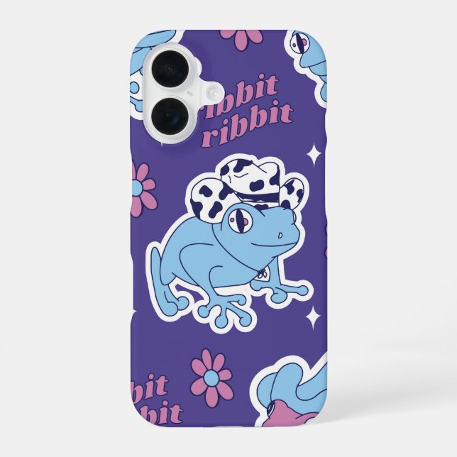 Cowboy Frog Aesthetic iPhone 16 Case (Back)