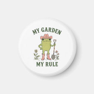 Cowboy Frog Gardening My Garden My Rule Magnet