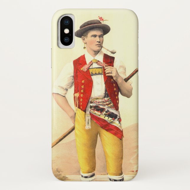 Cowboy from Appenzell in Traditional Swiss Costume Case-Mate iPhone Case (Back)