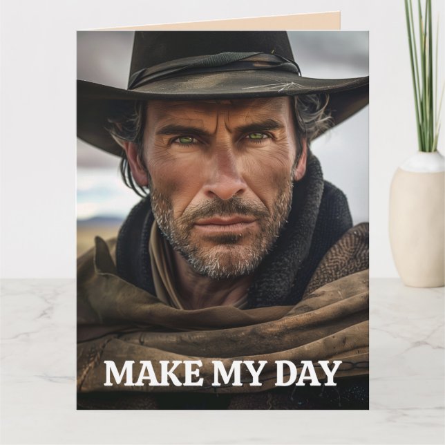 COWBOY FUNNY BIRTHDAY GREETING CARD (Front)