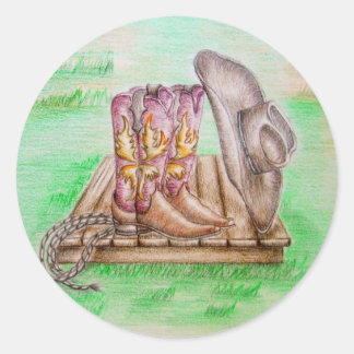 Cowboy Gear Classic Round Sticker