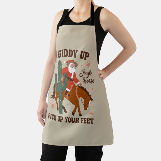 Cowboy Giddy Up Jingle Horse Pick Up Your Feet Apron (Insitu)