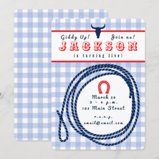 Cowboy Gingham Invitation