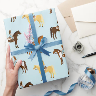 Cowboy Girl riding a horse Wrapping Paper
