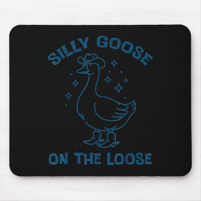Cowboy Goose Silly On The Loose Funny Animal Men W Mouse Pad (Front)