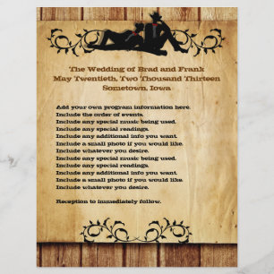 Cowboy Grooms Custom Gay Wedding Programmes