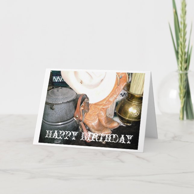 Cowboy, Happy Birthday Card (Front)