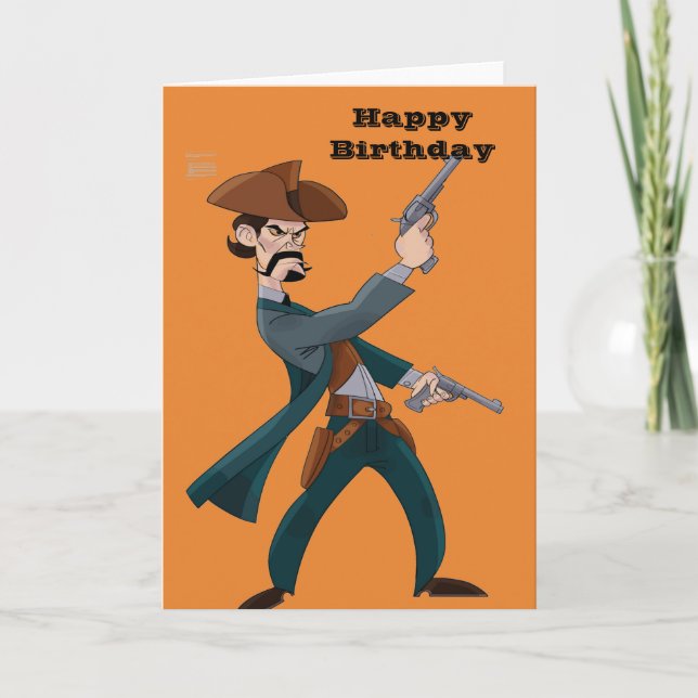 Cowboy Happy Birthday Greetings Card (Front)