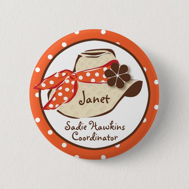 Cowboy Hat 2 Inch Round Button (Front)