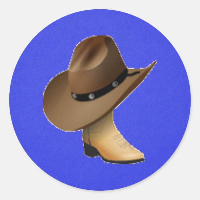 Cowboy Hat and Boot Classic Round Sticker (Front)