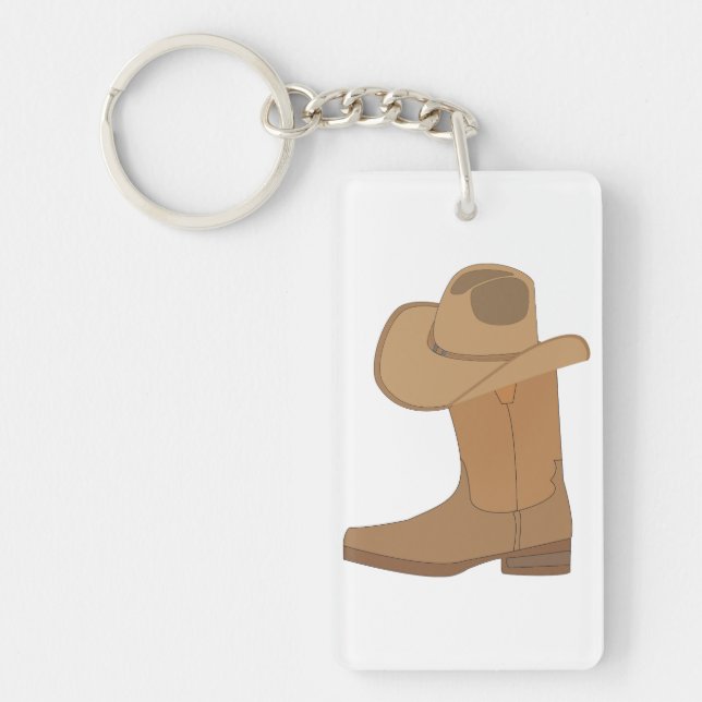 Cowboy Hat and Boot Keychain (Front)