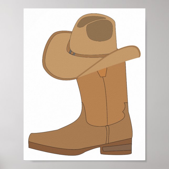 Cowboy Hat and Boot Poster (Front)