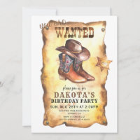 Cowboy Hat And Boots Birthday