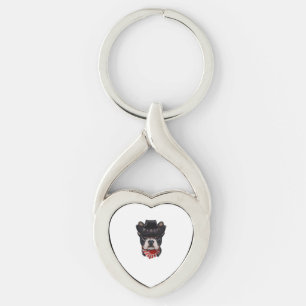 Cowboy Hat and Flag French Bulldog For Dog Lover Keychain