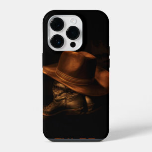 Cowboy Hat and Leather Boots Masculine Personalize iPhone 14 Pro Case