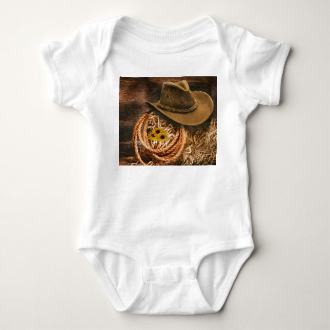 Cowboy Hat Baby Bodysuit (Front)