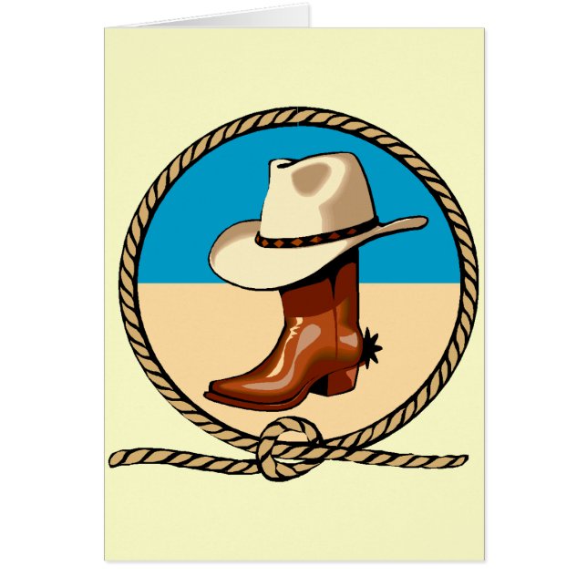 Cowboy Hat, Boots and Rope (Front)
