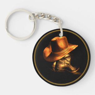 COWBOY HAT & BOOTS KEYCHAIN