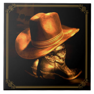COWBOY HAT & BOOTS TILE