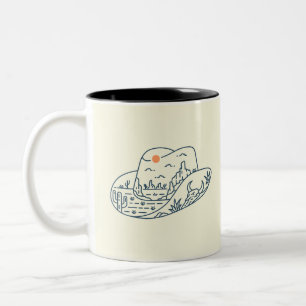 Cowboy Hat Desert Canyon Two-Tone Coffee Mug