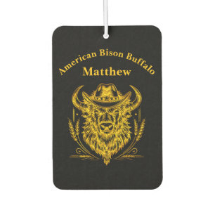 Cowboy Hat Golden Buffalo Art Air Freshener
