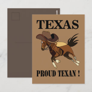 Cowboy Hat Horse Proud Texan Texas Postcard