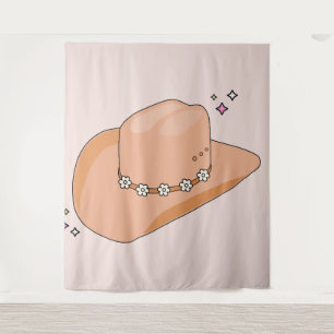 Cowboy Hat Neutral Beige Tapestry