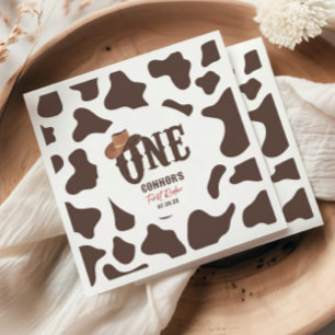 Cowboy Hat ONE First Rodeo 1st Birthday Party Napkin