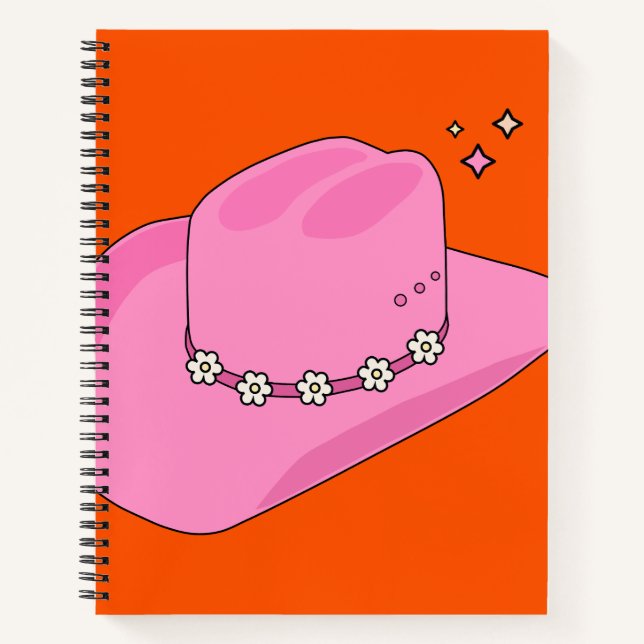 Cowboy Hat Orange And Pink Notebook (Front)