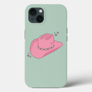 Cowboy Hat Preppy Pink And Green iPhone 13 Case