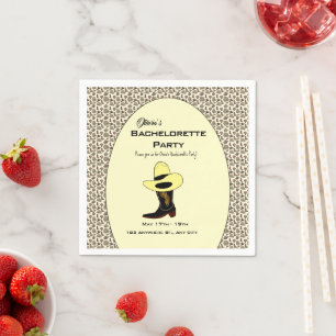 Cowboy Hat Shoes Pattern Bachelorette Party Napkin